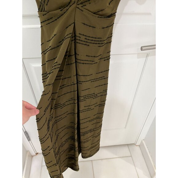 Proenza Schouler Vivienne Striped Asymmetric Dress in Green size 0 Maxi - Picture 8 of 16